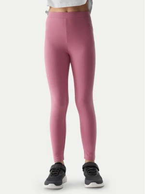 4F Legginsy 4FJWSS24TTIGF130 Różowy Slim Fit