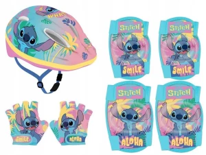 4x ochraniacze kask rowerowy rękawiczki na rower bez palców Stitch