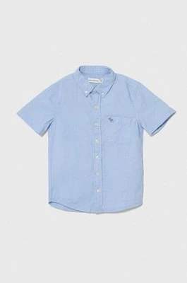 Abercrombie & Fitch koszula bawełniana dziecięca kolor niebieski