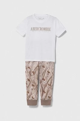 Abercrombie & Fitch piżama dziecięca kolor biały wzorzysta