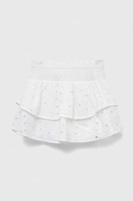 Abercrombie & Fitch spódnica bawełniana dziecięca kolor biały mini rozkloszowana