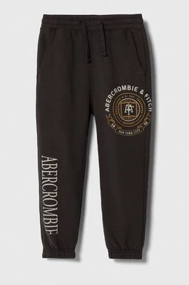 Abercrombie & Fitch spodnie dresowe dziecięce kolor szary z nadrukiem