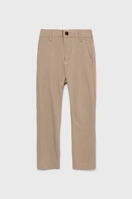 Abercrombie & Fitch spodnie dziecięce kolor beżowy gładkie