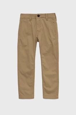 Abercrombie & Fitch spodnie dziecięce kolor brązowy gładkie