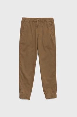 Abercrombie & Fitch spodnie dziecięce kolor brązowy gładkie