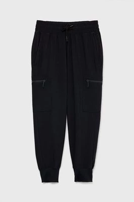 Abercrombie & Fitch spodnie dziecięce kolor czarny gładkie