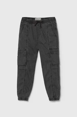 Abercrombie & Fitch spodnie dziecięce kolor szary gładkie