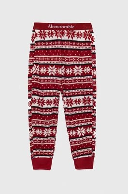 Abercrombie & Fitch spodnie piżamowe dziecięce kolor bordowy wzorzysta