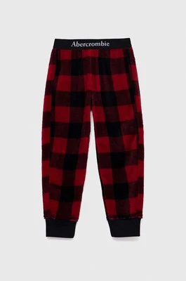 Abercrombie & Fitch spodnie piżamowe dziecięce kolor czerwony wzorzysta