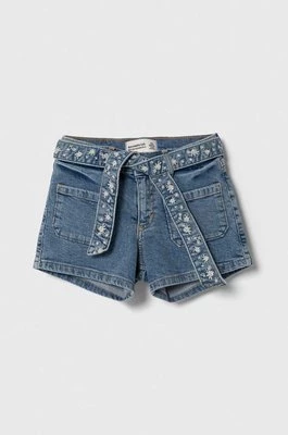Abercrombie & Fitch szorty jeansowe dziecięce kolor niebieski z aplikacją regulowana talia