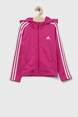 adidas bluza dziecięca kolor różowy z kapturem z aplikacją Adidas