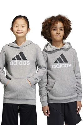 adidas bluza dziecięca kolor szary z kapturem z nadrukiem Adidas