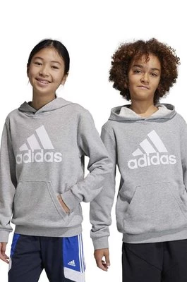 adidas bluza dziecięca U BL kolor szary z kapturem z nadrukiem Adidas