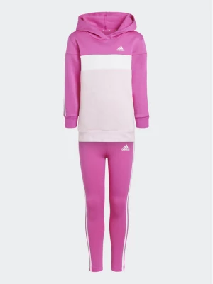 adidas Komplet bluza i legginsy Tiberio 3-Stripes Colorblock Fleece IA3117 Różowy Slim Fit