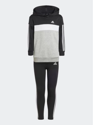 adidas Komplet bluza i legginsy Tiberio 3-Stripes Colorblock Fleece IJ6327 Czarny Slim Fit