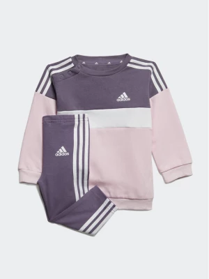 adidas Komplet bluza i legginsy Tiberio 3-Stripes Colorblock IJ6325 Fioletowy Slim Fit