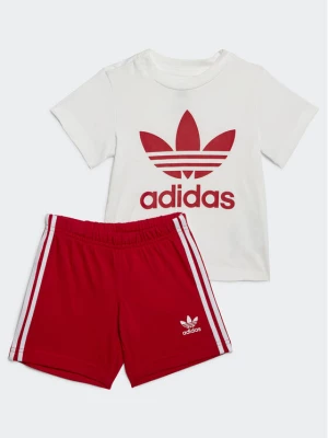 adidas Komplet t-shirt i szorty sportowe Trefoil Shorts Tee Set IB8639 Czerwony Regular Fit