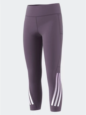 adidas Legginsy Training AEROREADY 3-Stripes High-Rise 7/8 Optime Pocket Leggings IJ7122 Fioletowy