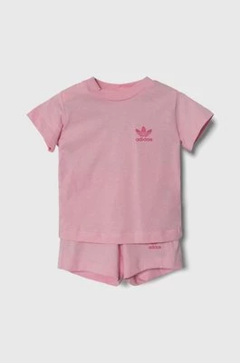 adidas Originals komplet bawełniany niemowlęcy kolor różowy