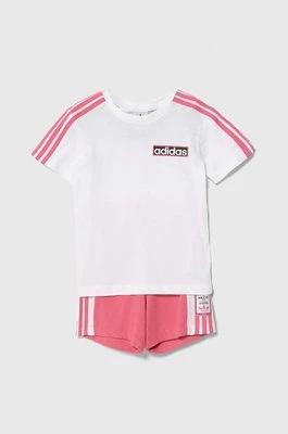 adidas Originals komplet bawełniany niemowlęcy kolor różowy