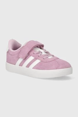 adidas sneakersy zamszowe dziecięce VL COURT 3.0 EL C kolor fioletowy Adidas
