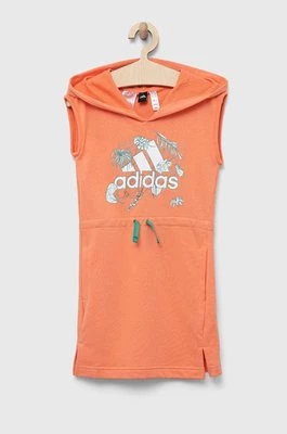 adidas sukienka dziecięca G SUM kolor pomarańczowy mini prosta Adidas
