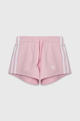 adidas szorty dziecięce kolor różowy z aplikacją regulowana talia Adidas