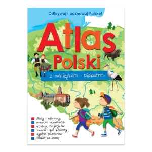 Atlas Polski z naklejkami i plakatem Trele