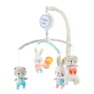 Baby Mix Elektroniczna karuzela nad łóżeczko zmelodiami Misie i króliki, śred. 35 cm