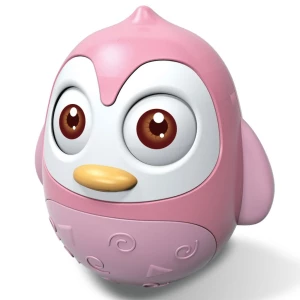 Baby Mix Kołysząca się zabawka pingwin różowy, 14 cm