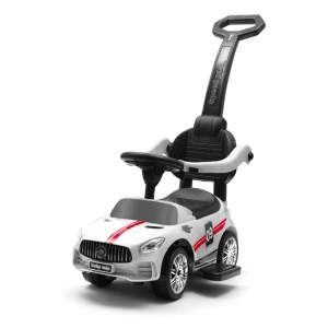 Baby Mix Odpychacz z dźwiękiem i prowadnicą Racer, biały