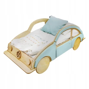 ﻿Babylike ŁÓŻKO VW 140x70cm GARBUS BLEU PRUNELI 0312 MDF + materac