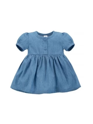 Bawełniana sukienka niemowlęca niebieska Pinokio