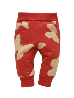 Bawełniane spodnie niemowlęce Imagine czerwone Pinokio