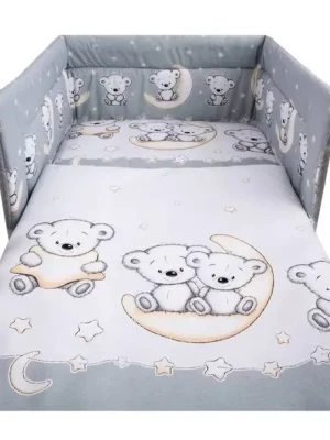 BAWEŁNIANIA POŚCIEL DZIECIĘCA DO ŁÓŻECZKA KOMPLET 5 ELEMENTÓW 100% BAWEŁNA