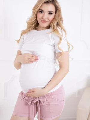 Bawełniany T-shirt dla kobiet w ciąży - biały FORMOMMY