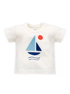 Bawełniany t-shirt dla niemowlaka Sailor ecru Pinokio