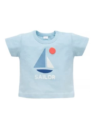 Bawełniany t-shirt dla niemowlaka Sailor - niebieski Pinokio