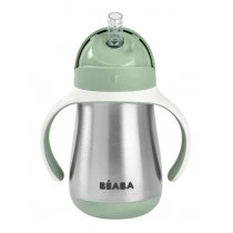 Beaba Bidon termiczny termobutelka ze słomką Sage green 250 ml