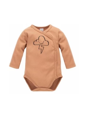 Beżowe bawełniane body niemowlęce z chmurką Pinokio