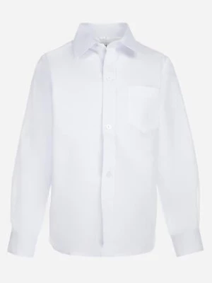 Biała Koszula z Długim Rękawem i Naszytą Kieszonką Lanyros