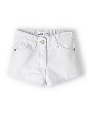 Białe krótkie spodenki jeansowe dla dziewczynki Minoti