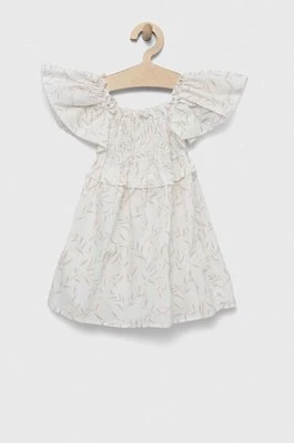 Birba&Trybeyond sukienka bawełniana dziecięca kolor biały mini rozkloszowana
