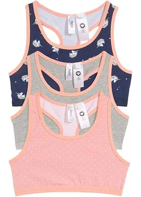 Biustonosz dziewczęcy bustier z bawełny organicznej (3 szt.) bonprix