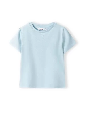 Błękitny t-shirt bawełniany basic dla niemowlaka Minoti