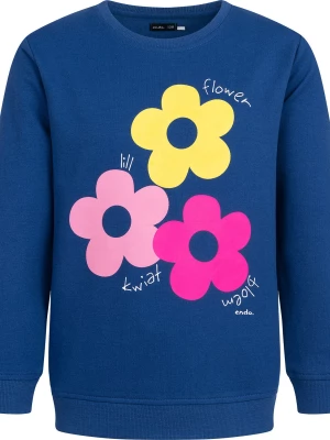Bluza dla dziewczynki z kwiatami, niebieska 3-8 lat Endo