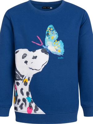 Bluza dla dziewczynki z psem i motylkiem, niebieska 3-8 lat Endo