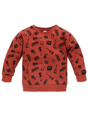 Bluza dla niemowlaka z bawełny Let's rock czerwona Pinokio