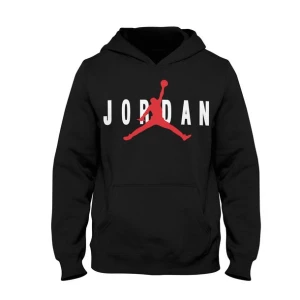 ﻿Bluza dziecięca JORDAN z kapturem czarna kangurka czarna