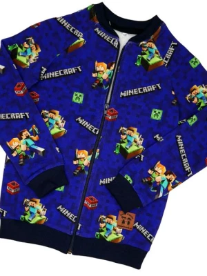 ﻿Bluza rozpinana chłopięca bawełna Minecraft, produkt polski, r. 128